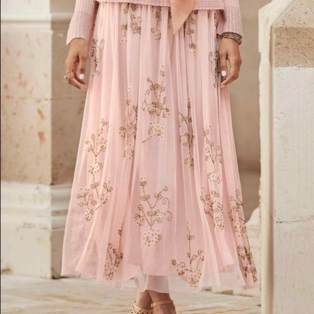 Beaded Mesh Skirt